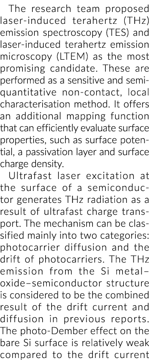 The research team proposed laser induced terahertz (THz) emission spectroscopy (TES) and laser induced terahertz emis...