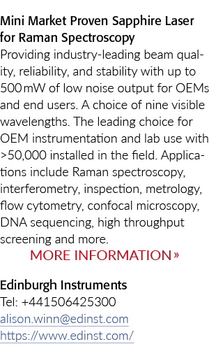 Mini Market Proven Sapphire Laser for Raman Spectroscopy Providing industry leading beam quality, reliability, and st...