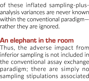 of these inflated sampling plus analysis variances are never known within the conventional paradigm—rather they are i...