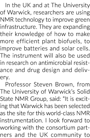 In the UK and at The University of Warwick, researchers are using NMR technology to improve green infrastructure. The...