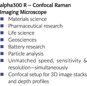 alpha300 R – Confocal Raman Imaging Microscope � Materials science � Pharmaceutical research � Life science � Geoscie...