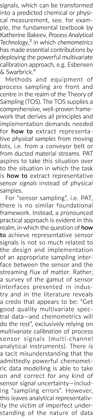 signals, which can be transformed into a predicted chemical or physical measurement, see, for example, the fundamenta...
