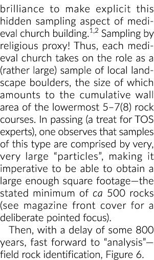 brilliance to make explicit this hidden sampling aspect of medieval church building.1,2 Sampling by religious proxy! ...