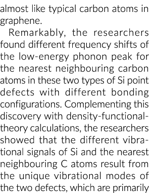 almost like typical carbon atoms in graphene. Remarkably, the researchers found different frequency shifts of the low...