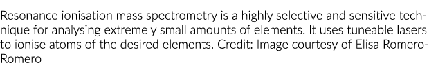 Resonance ionisation mass spectrometry is a highly selective and sensitive technique for analysing extremely small am...