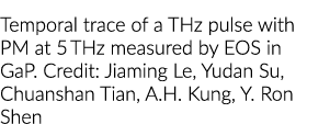 Temporal trace of a THz pulse with PM at 5 THz measured by EOS in GaP. Credit: Jiaming Le, Yudan Su, Chuanshan Tian, ...