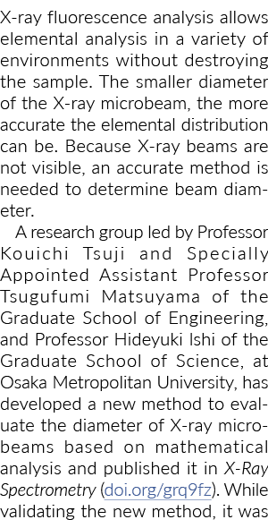 X ray fluorescence analysis allows elemental analysis in a variety of environments without destroying the sample. The...