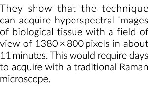 They show that the technique can acquire hyperspectral images of biological tissue with a field of view of 1380 × 800...