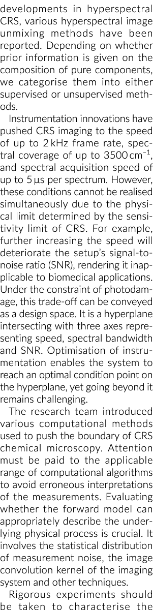 developments in hyperspectral CRS, various hyperspectral image unmixing methods have been reported. Depending on whet...