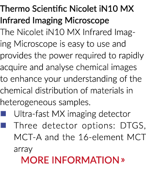 Thermo Scientific Nicolet iN10 MX Infrared Imaging Microscope The Nicolet iN10 MX Infrared Imaging Microscope is easy...