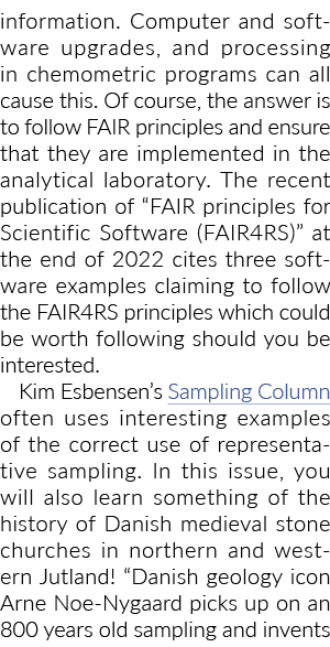 information. Computer and software upgrades, and processing in chemometric programs can all cause this. Of course, th...