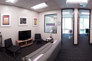 Panoramic photo of the inside of the new office