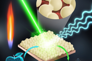 Diagram showing the flame nanoparticle deposition used to produce the SERS nano-sensors