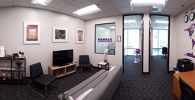 Panorama of the inside of Markes' new office. Panoramic photo of the inside of the new office