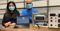 University of Illinois graduate students Ragya Kapoor, Food Science and Human Nutrition, and Amir Malvandi, Agricultural and Biological Engineering, explored how to monitor the drying process of apple chips with near-infrared spectroscopy and machine learning. Photo: College of ACES, University of Illinois.
